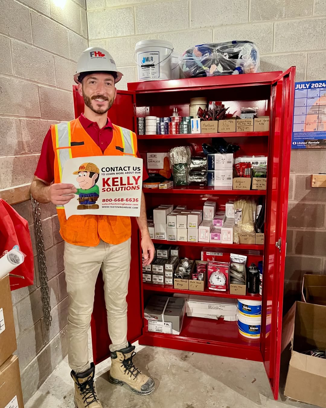 Team using organized inventory system